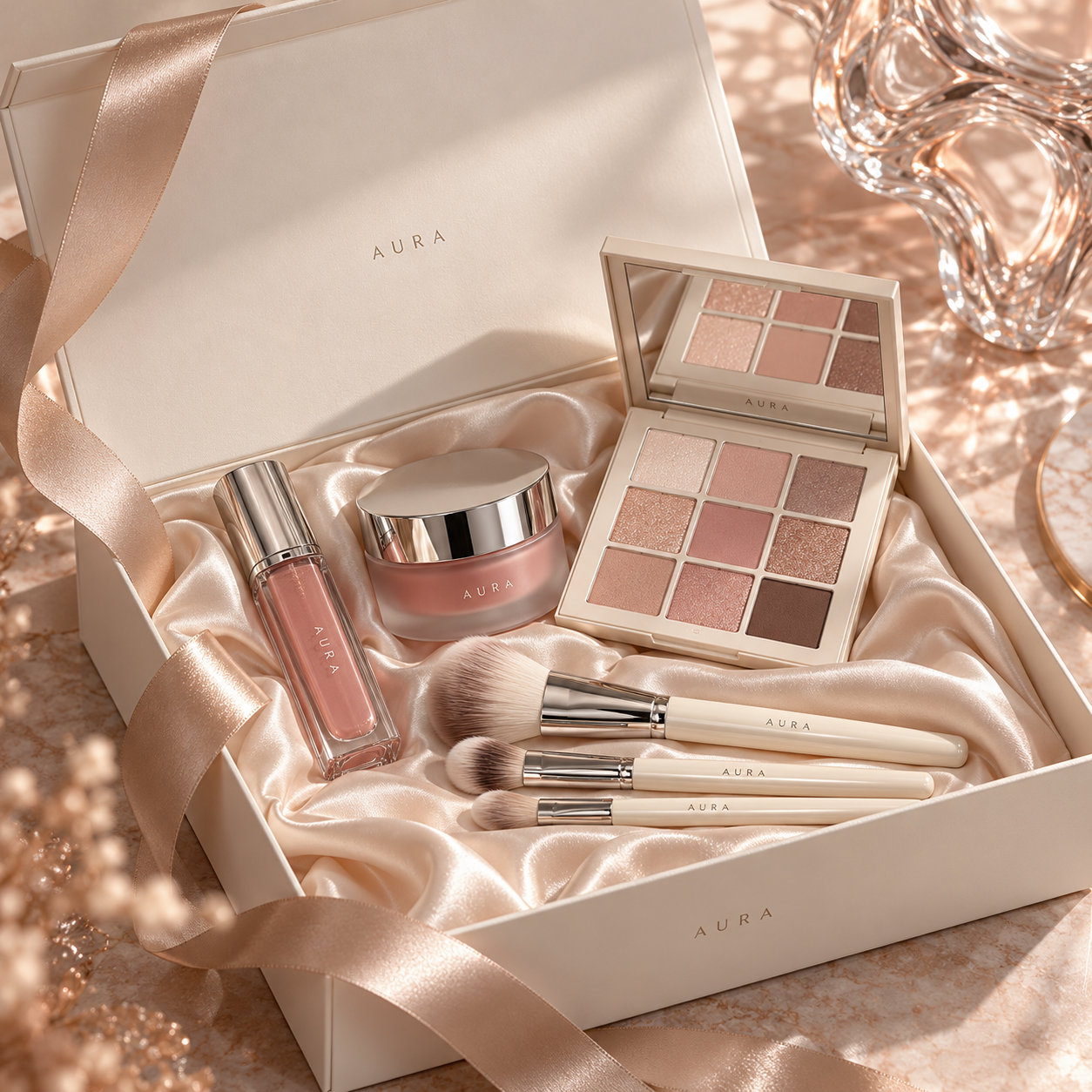 Le Rituel AURA : coffret de maquillage et pinceaux
